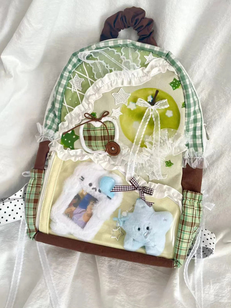 Green Apple Patchwork Backpack-ntbhshop