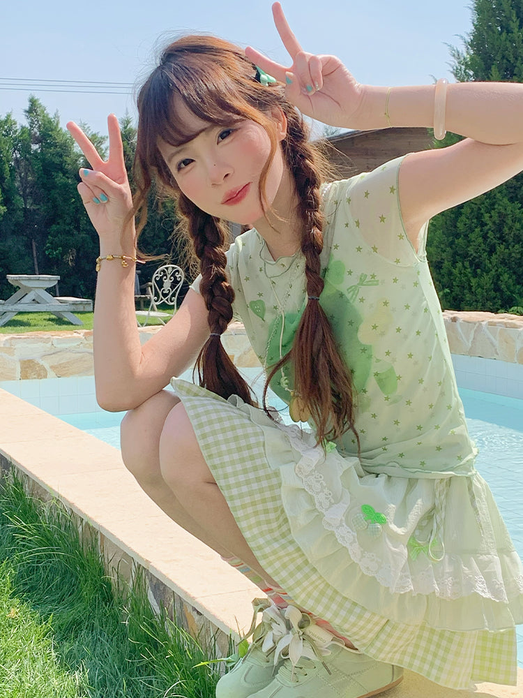 Cherry Soda Gingham Skirts-Bottoms-ntbhshop