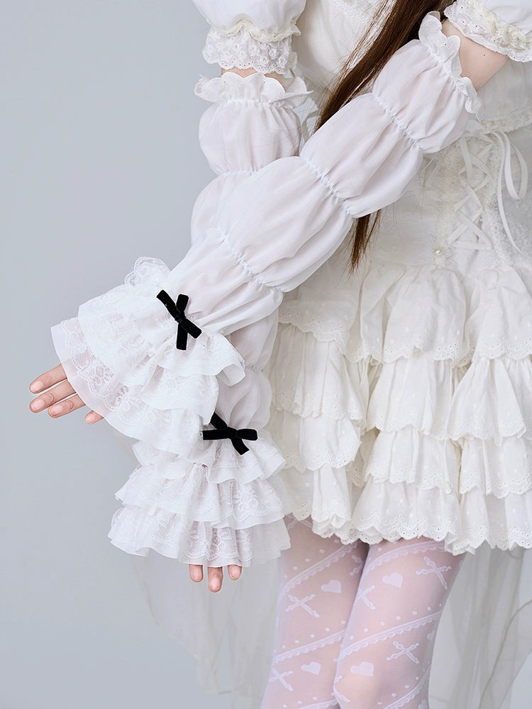 Lace Reverie Lolita Bow Arm Sleeves-ntbhshop