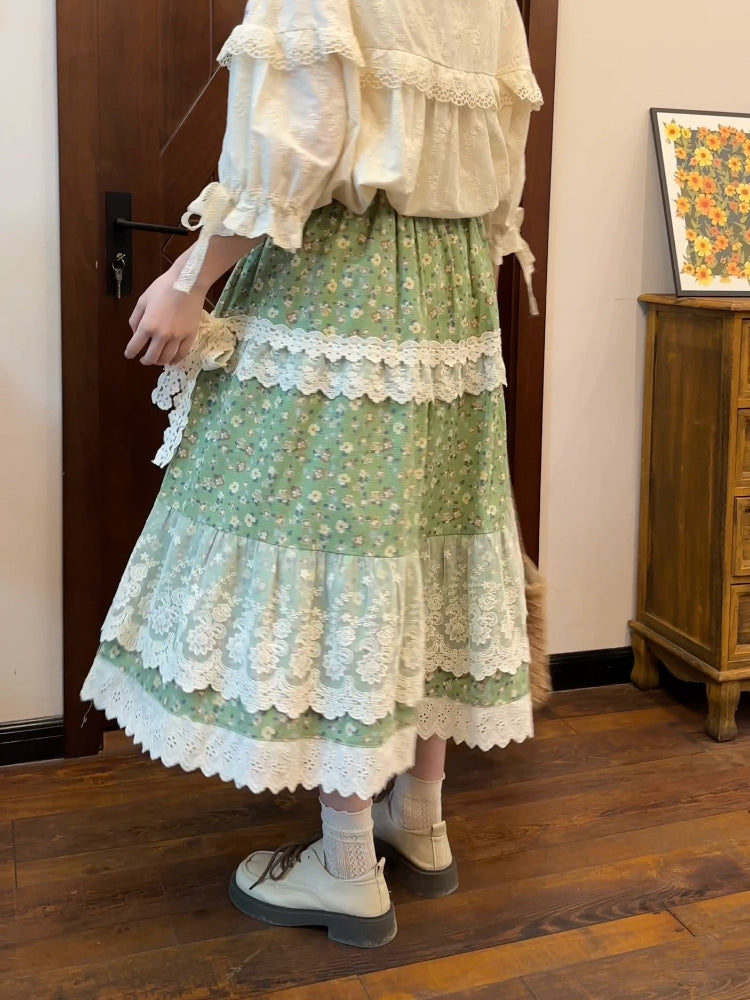 Mori Dream Garden Midi Skirts-ntbhshop