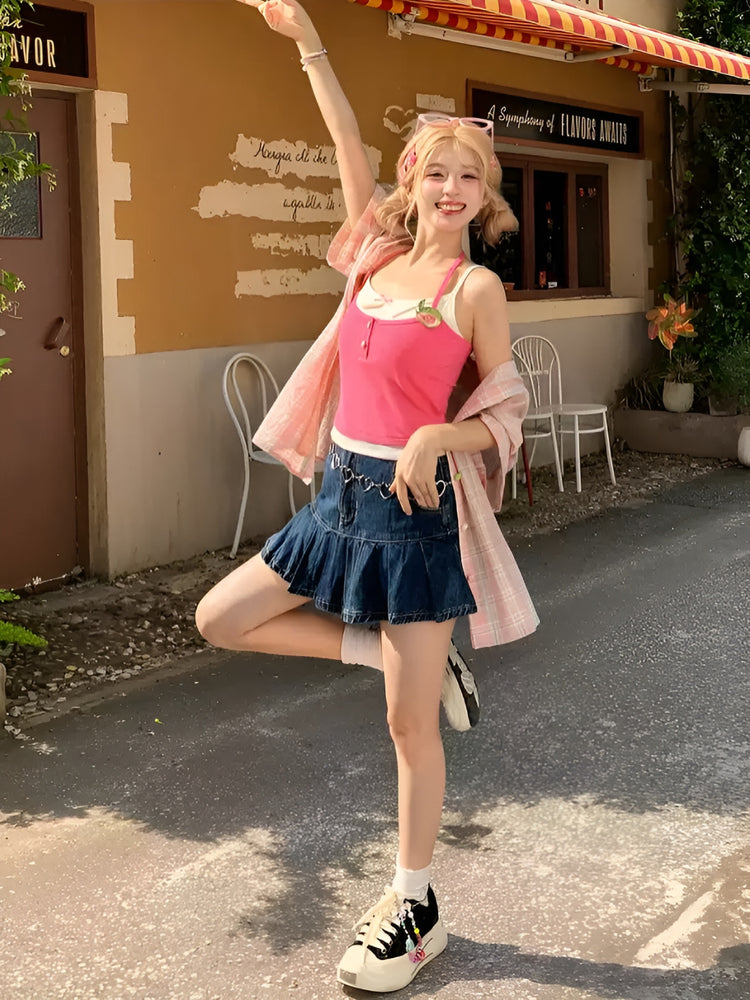 Guava Ribbed Bra Camisole-Tops-ntbhshop