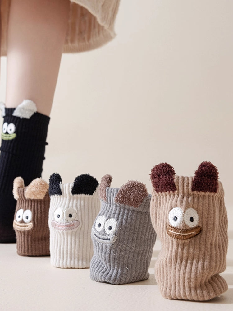 Big Eyes Ribbed Crew Socks-ntbhshop