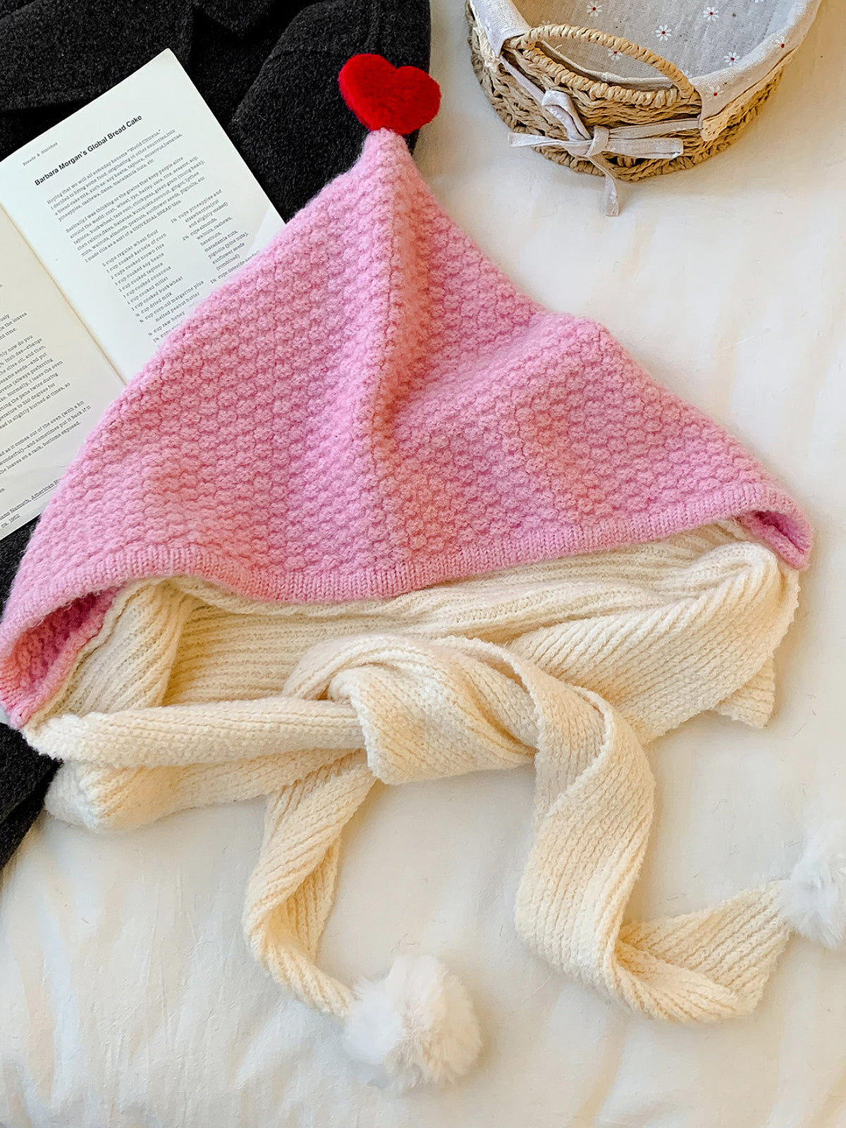 Pom Pom Star Knit Hood Scarves-ntbhshop