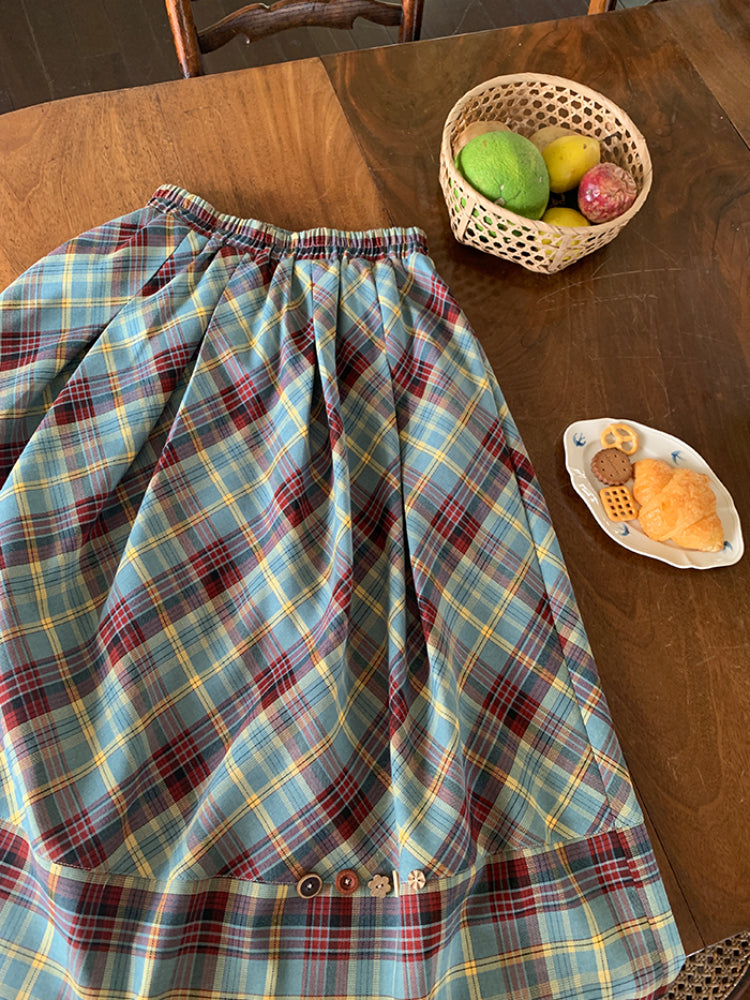 Teddy Picnic Nostalgia Vest & Midi Skirt-ntbhshop