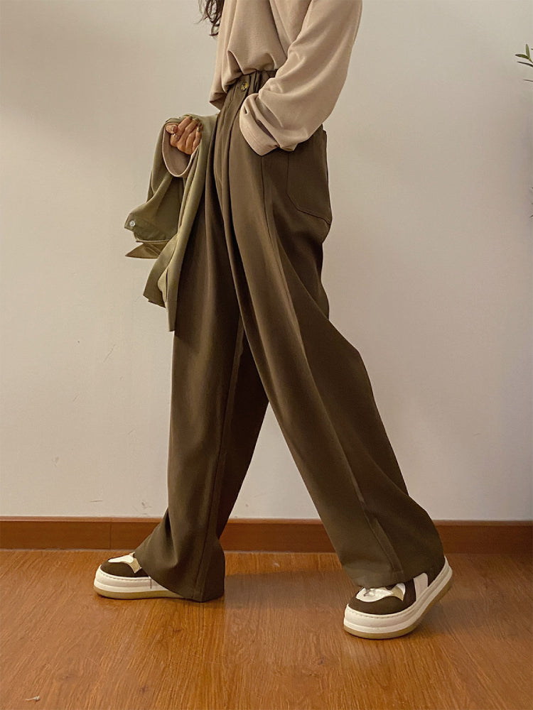 Falling Leaves Drape Pleated Pants-ntbhshop