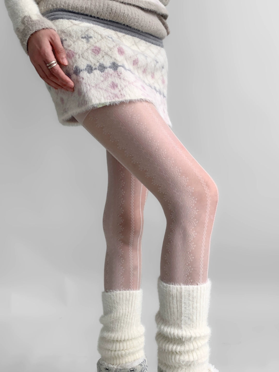 Snowlace Sheer Diamond Tights-ntbhshop