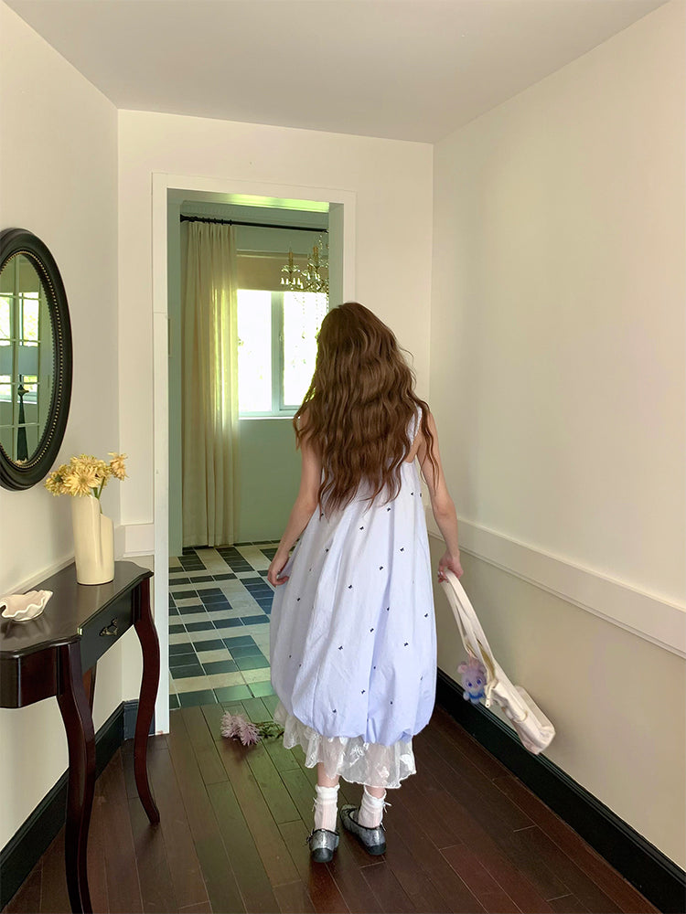 Ice Blossom Lace Bubble Dress-ntbhshop