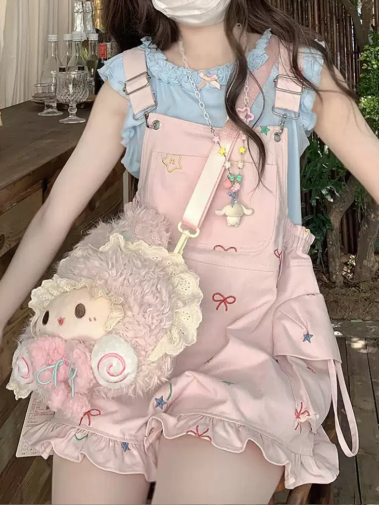 Candy Star Pocket Overall Shorts-Bottoms-ntbhshop