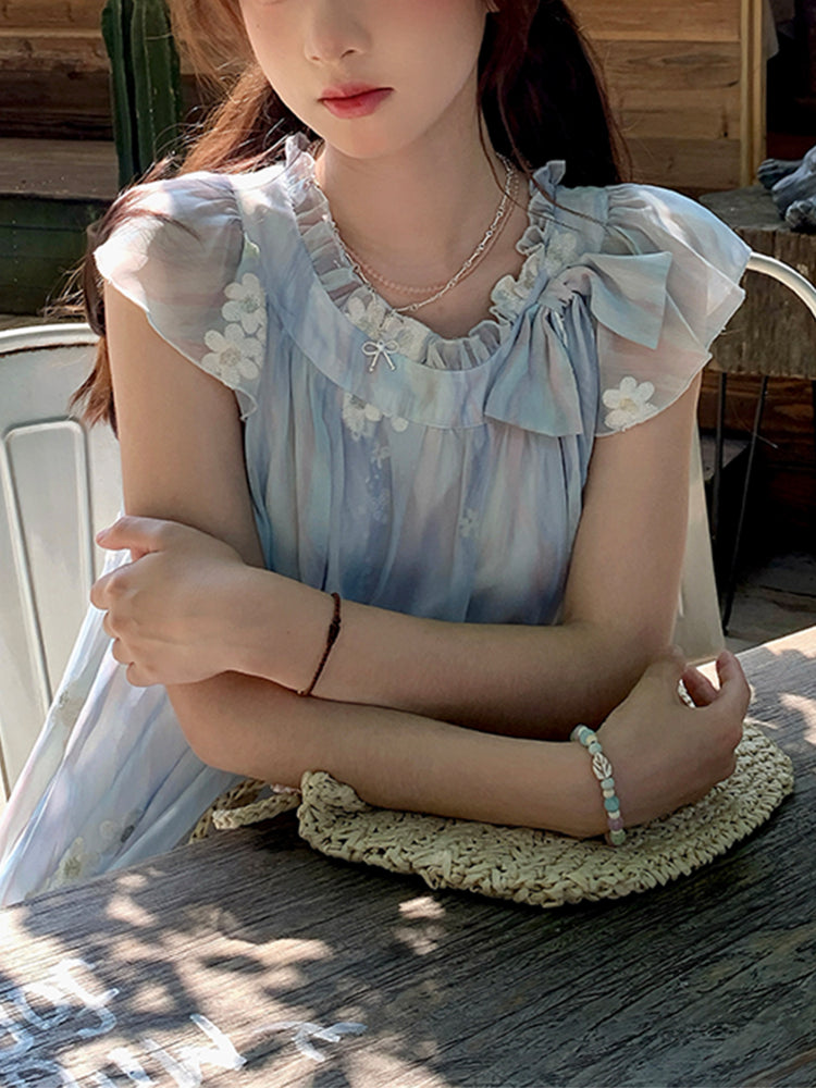 Bluebell Fairy Sleeve Lace Dress-ntbhshop