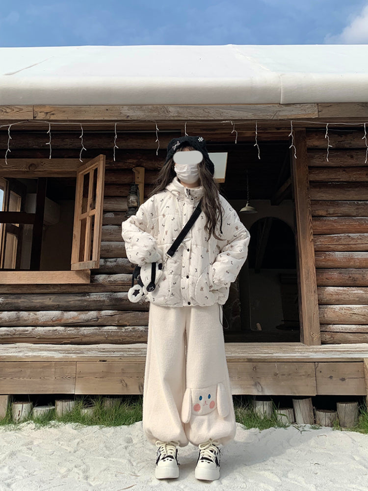 Piggy Bunny Fleece Bubble Pants-Bottoms-ntbhshop