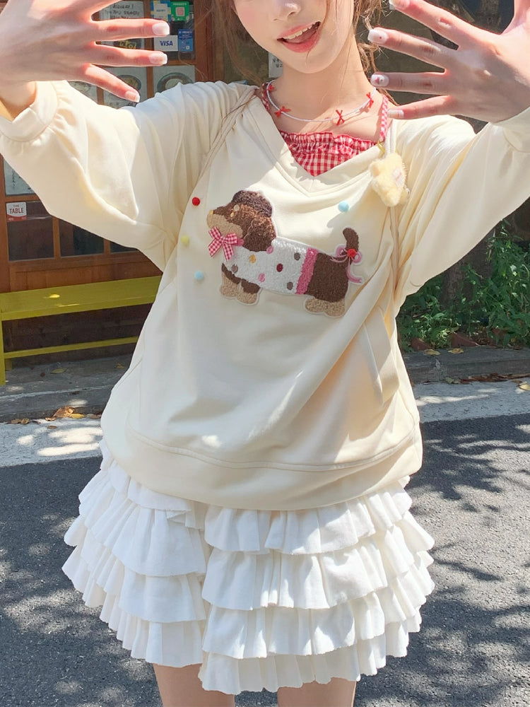 Cream Puff Pup Halter Sweatshirt & Pettiskirt-ntbhshop