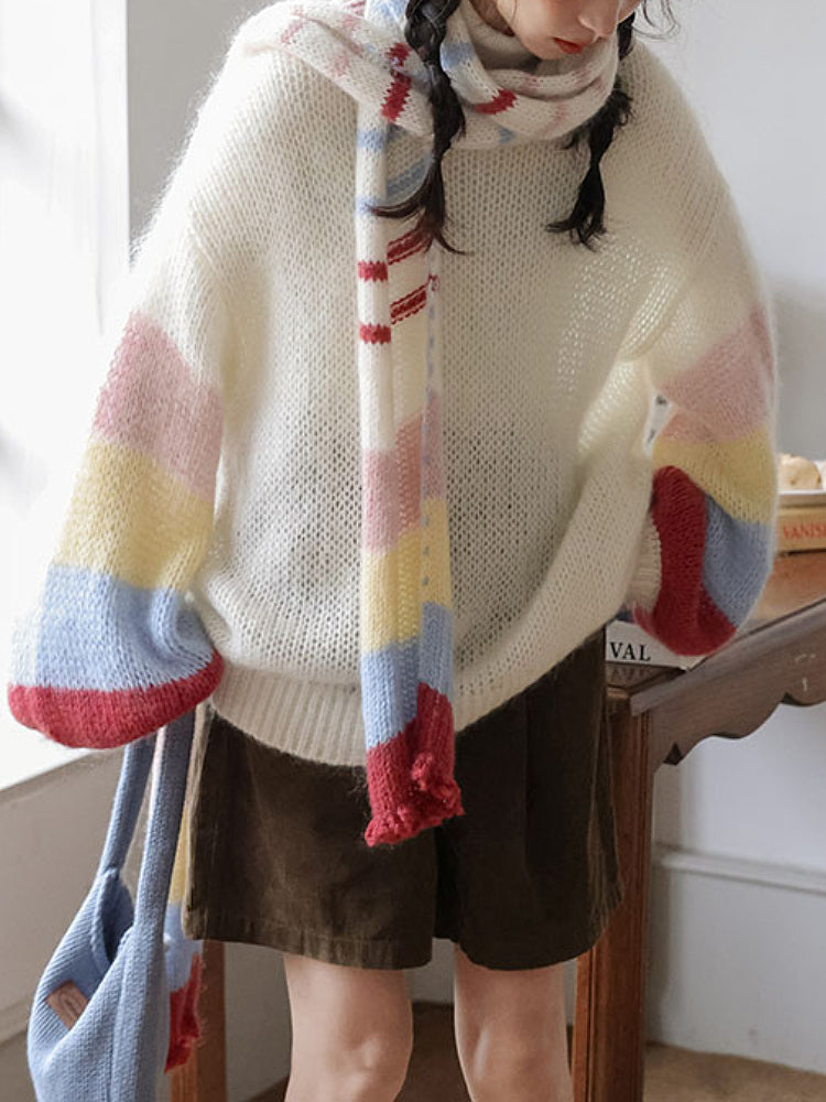Sunday Sketchbook Colorblock Knit Sweater-ntbhshop