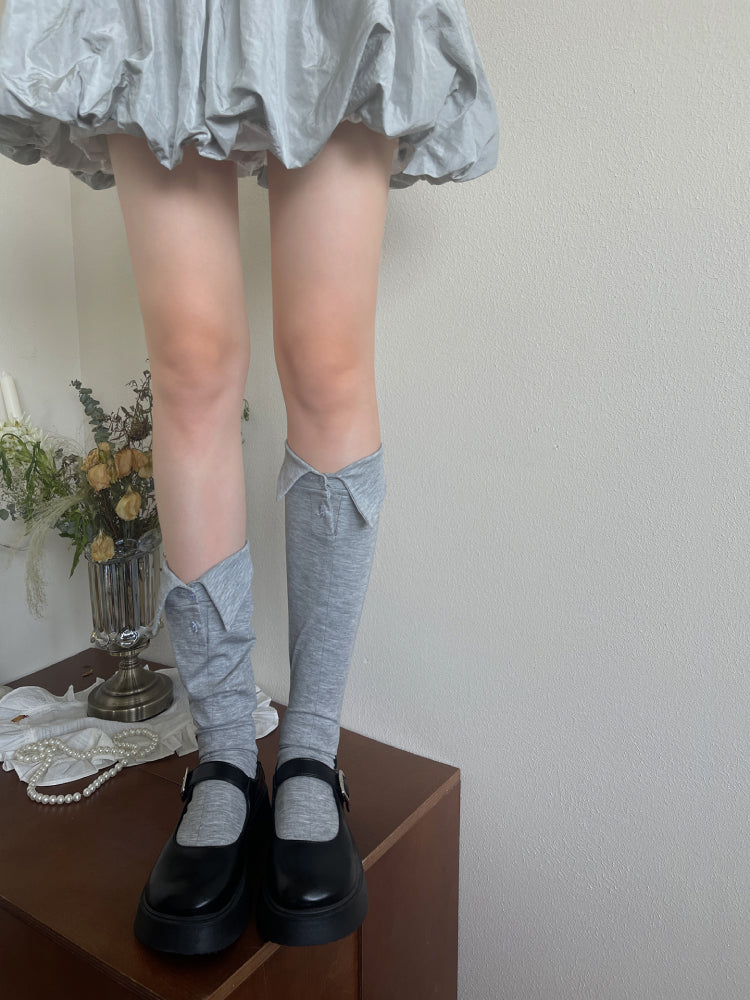 Polo Collar Flip Knee Socks-ntbhshop