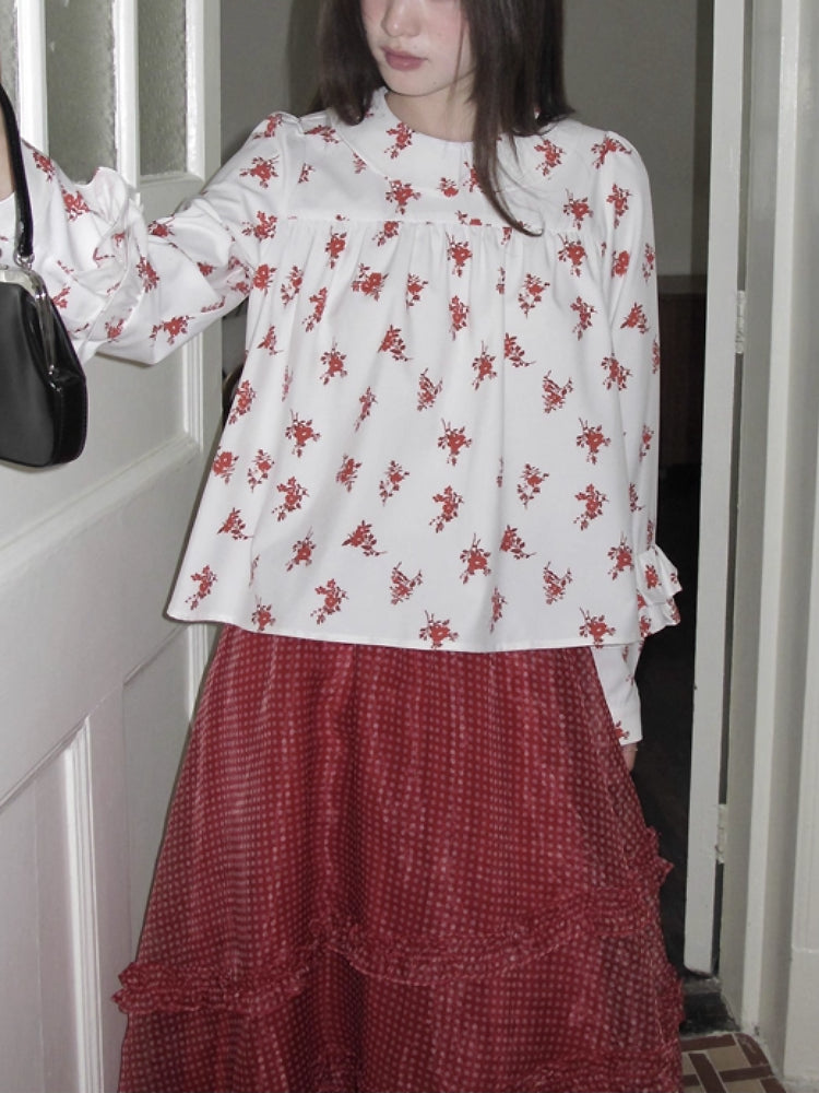 Cherry Dollhouse Polka Dot Cami, Floral Blouse & Bubble Skirt-ntbhshop