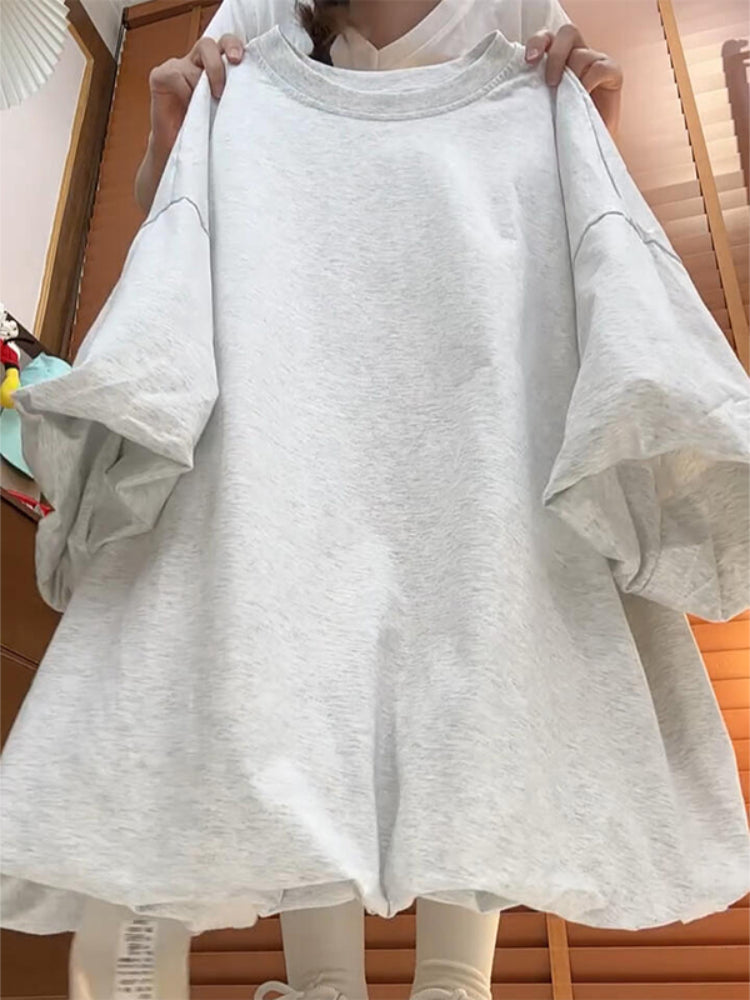 Cloud Grove Oversize Bubble Sleeve Tees-ntbhshop