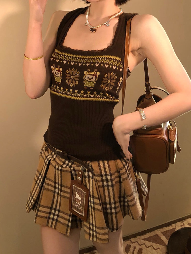 Private Love Vintage Patch Knit Tops-ntbhshop