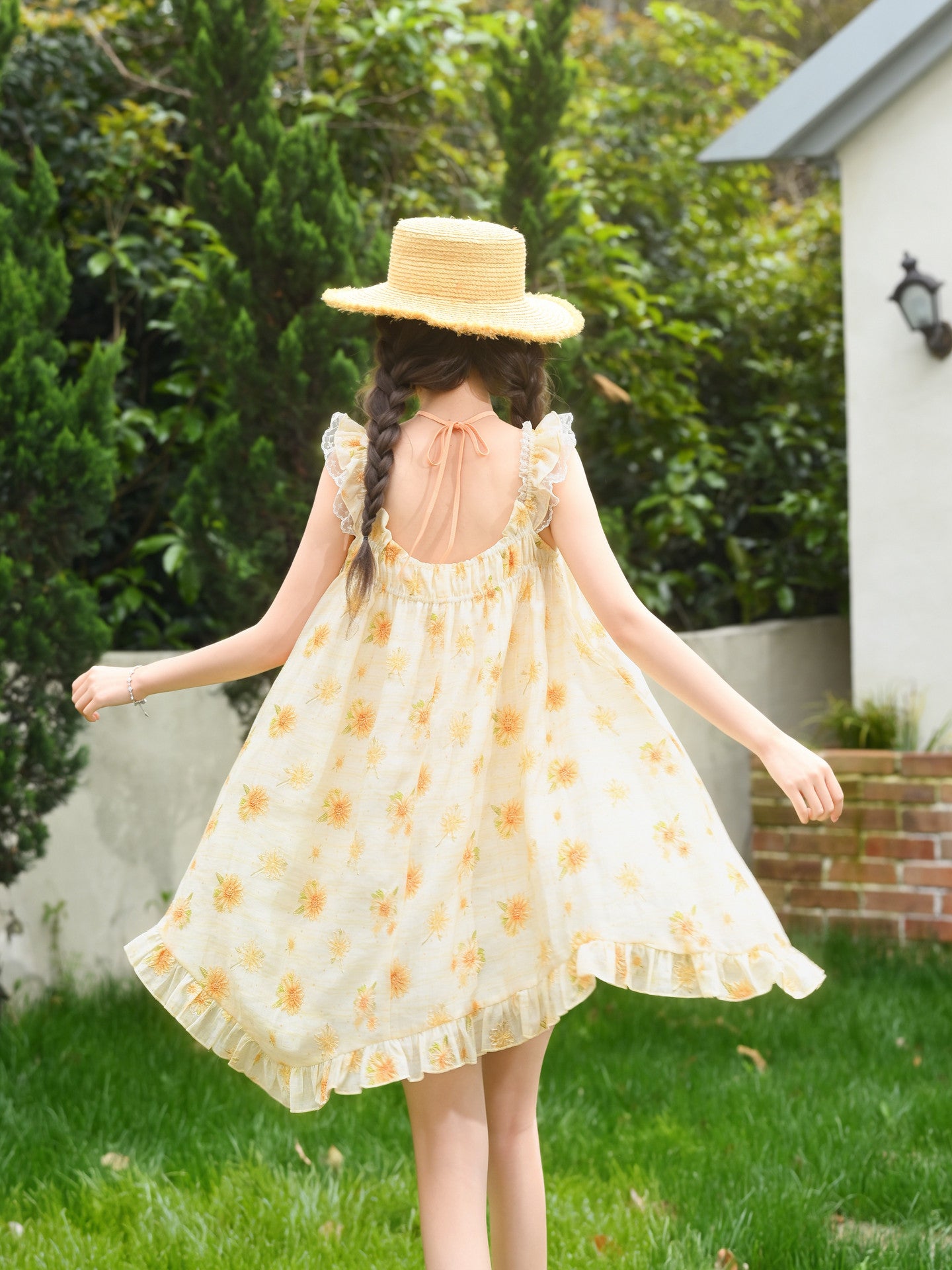 Honey Bloom Halterneck Sundress-Dresses-ntbhshop