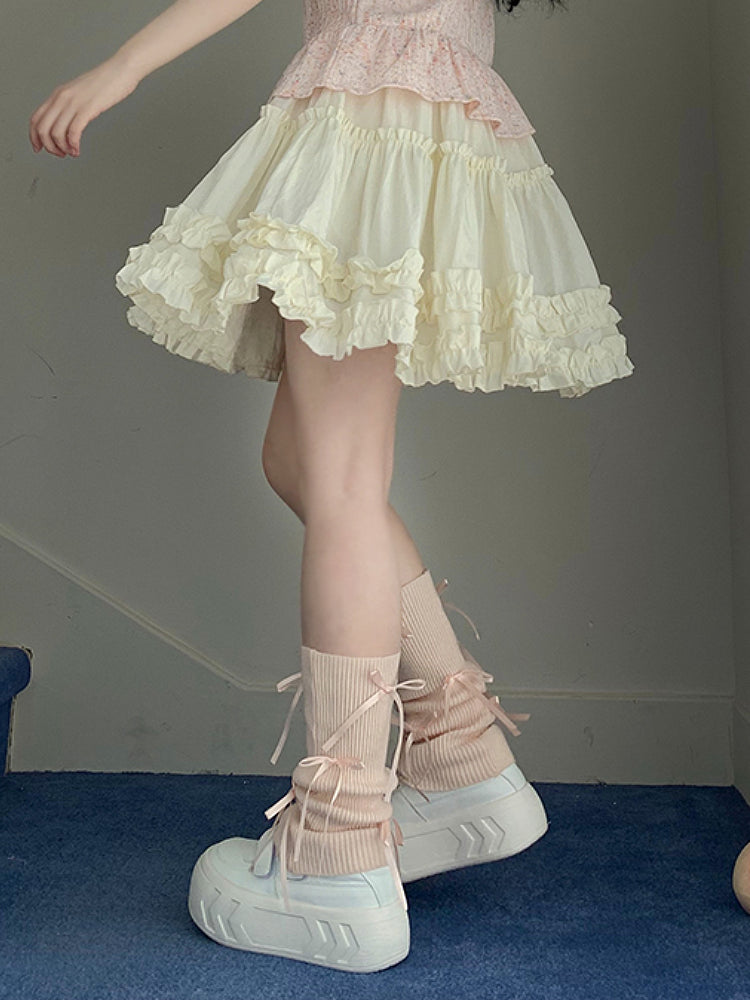 Vanilla Cake High Waist Lace Skirt-ntbhshop