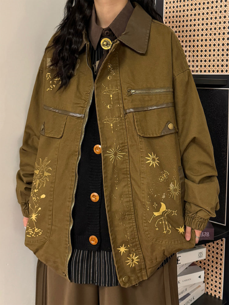 Golden Constellation Cargo Jacket-ntbhshop