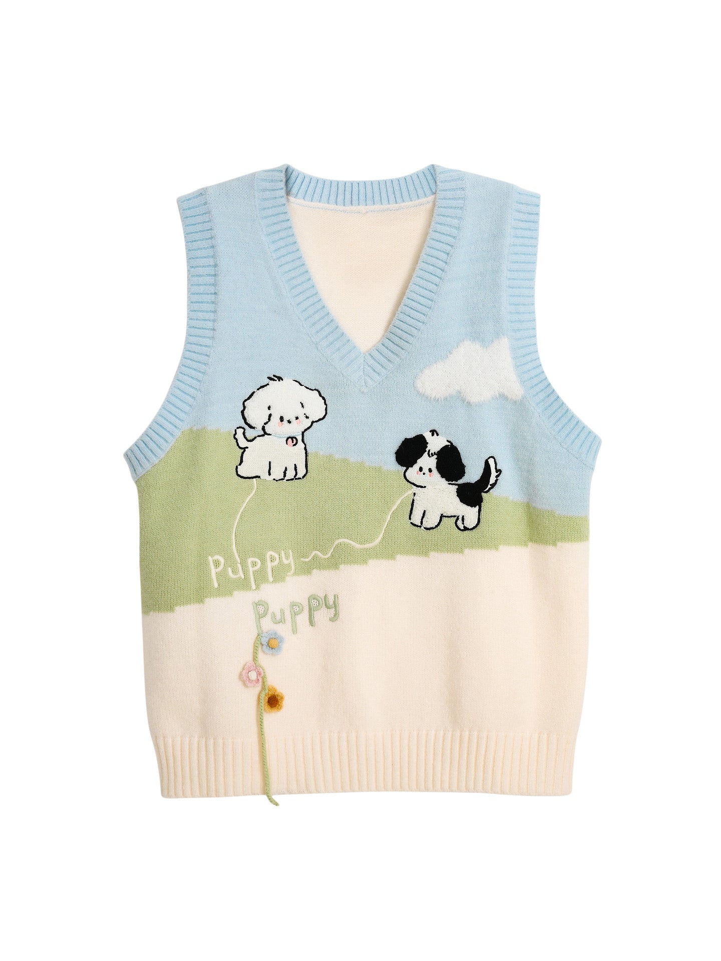 pomiii partage sheep ballon vest アイボリー Puppy Parade Knit Vest - ntbhshop