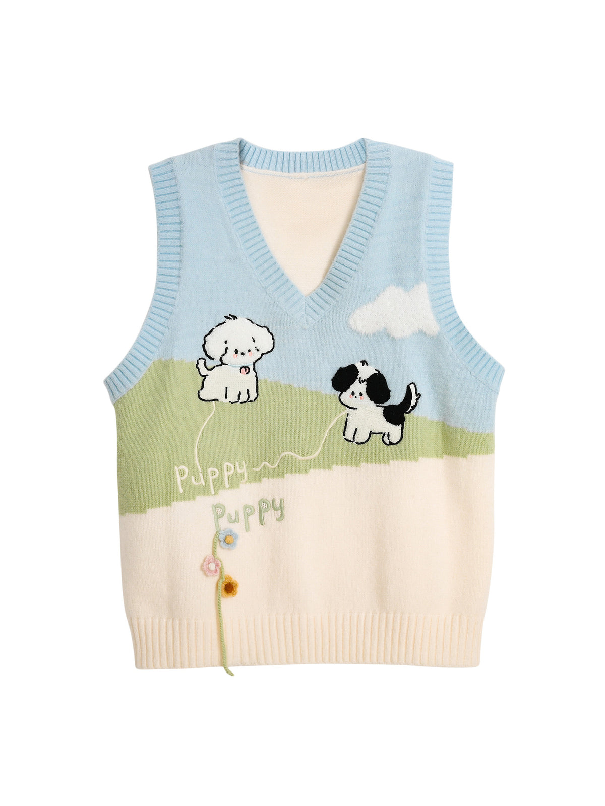 Puppy Parade Knit Vest-Outerwear-ntbhshop