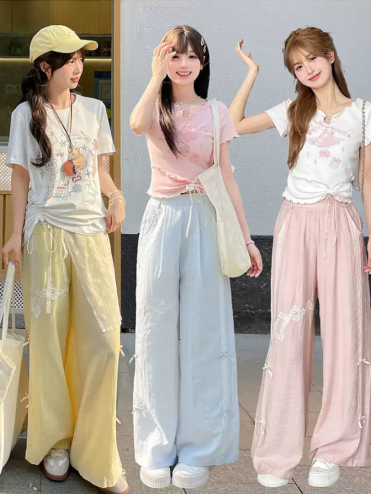 Honey Cloud Wide Pants-Bottoms-ntbhshop