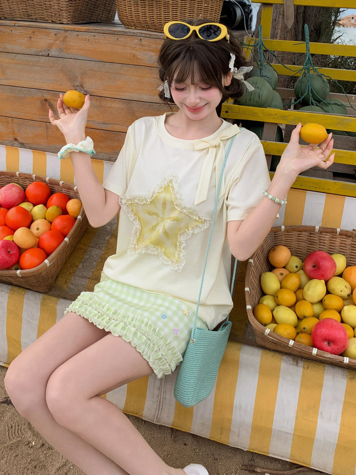 Starfruit Matcha Ribbon Tee-Tops-ntbhshop