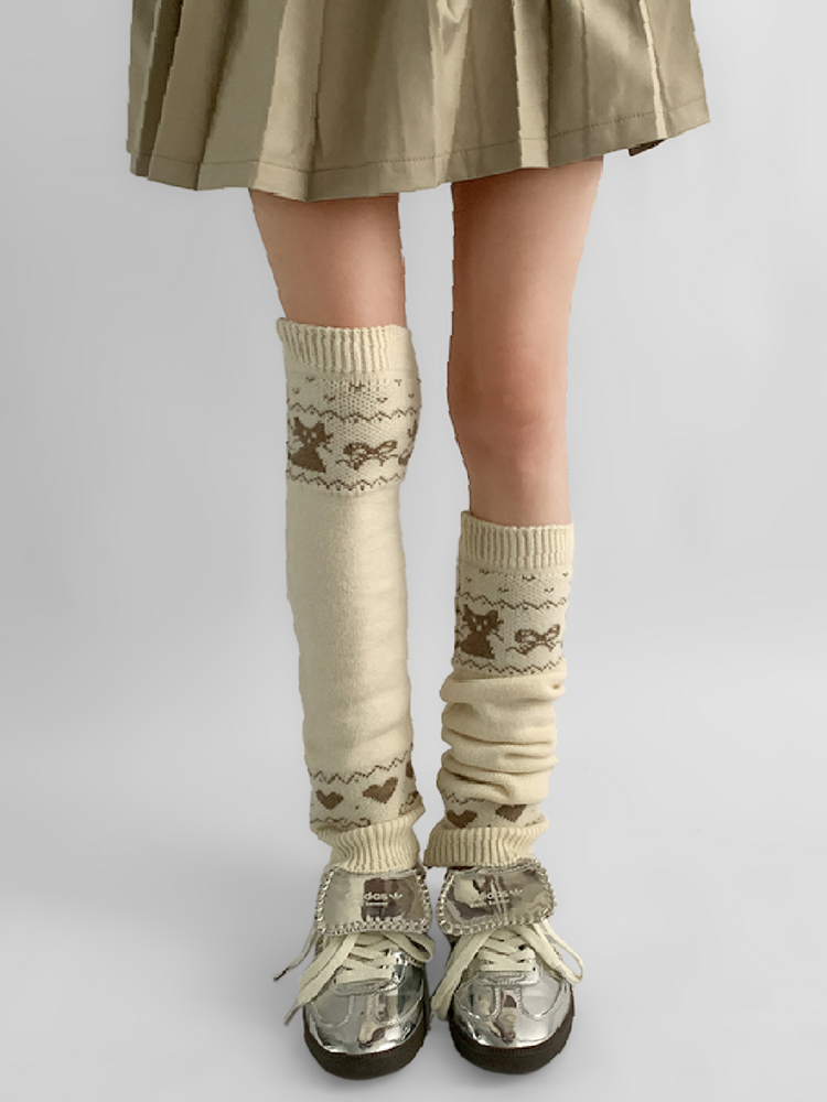 Nordic Cat Knit Leg Warmers-ntbhshop
