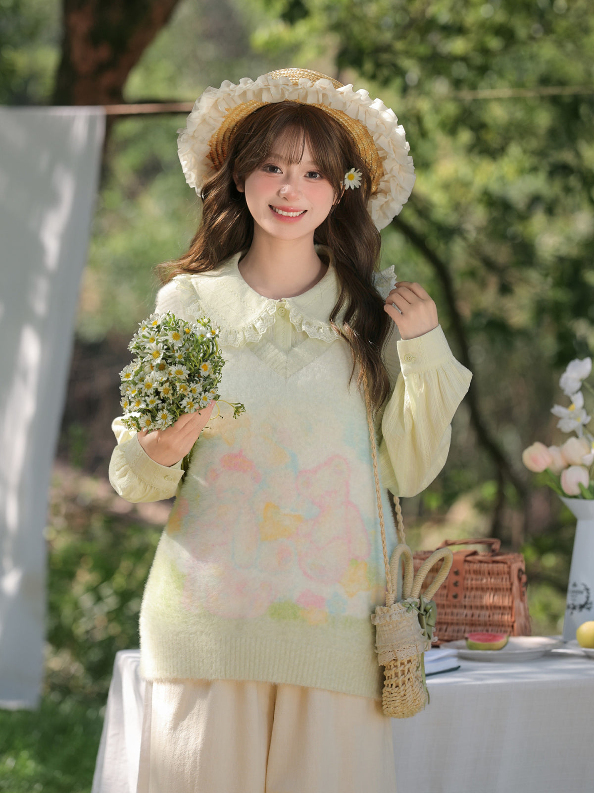 Garden Bear Knit Vest-Outerwear-ntbhshop