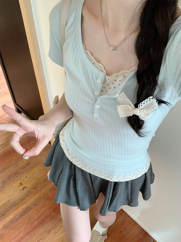 Soft Bloom Lace Slim Tops-ntbhshop