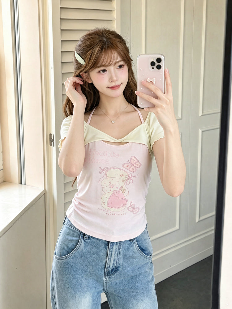 Frostbite Notes Halter Top-Tops-ntbhshop