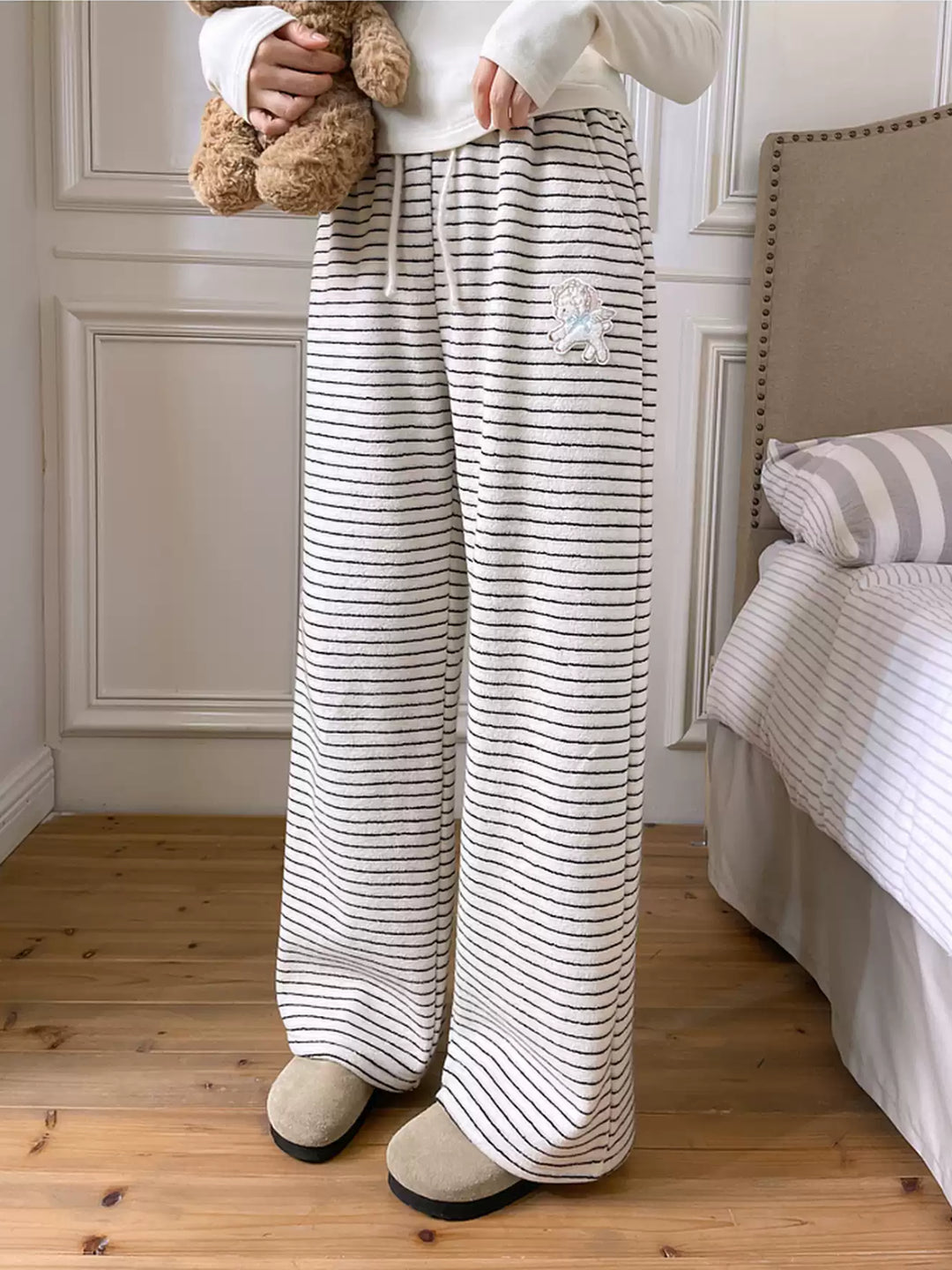 Cloud Milk Stripe Lounge Pants-Bottoms-ntbhshop