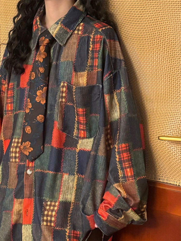 Heirloom Patchwork Plaid Shirt-Tops-ntbhshop