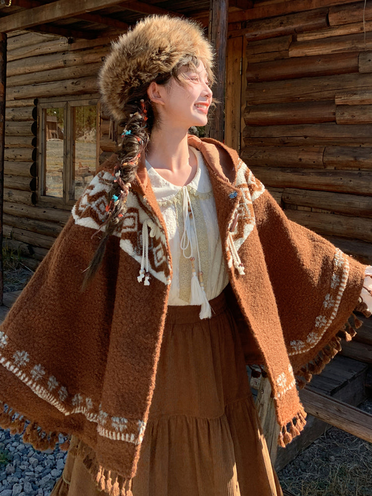 Hearthlight Tassel Hooded Cape-ntbhshop