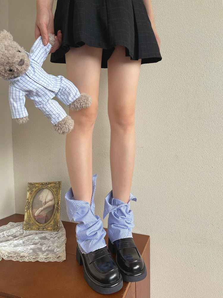 Striped Collar Leg Sleeves-ntbhshop