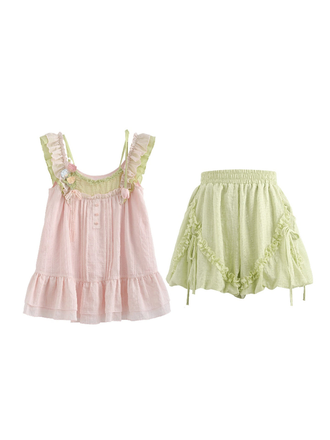 Tulip Bubble Ruffle Top & Shorts-Sets-ntbhshop