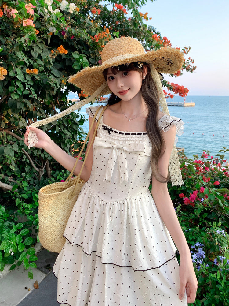 Parisian Polka Maxi Cake Dress-Dresses-ntbhshop