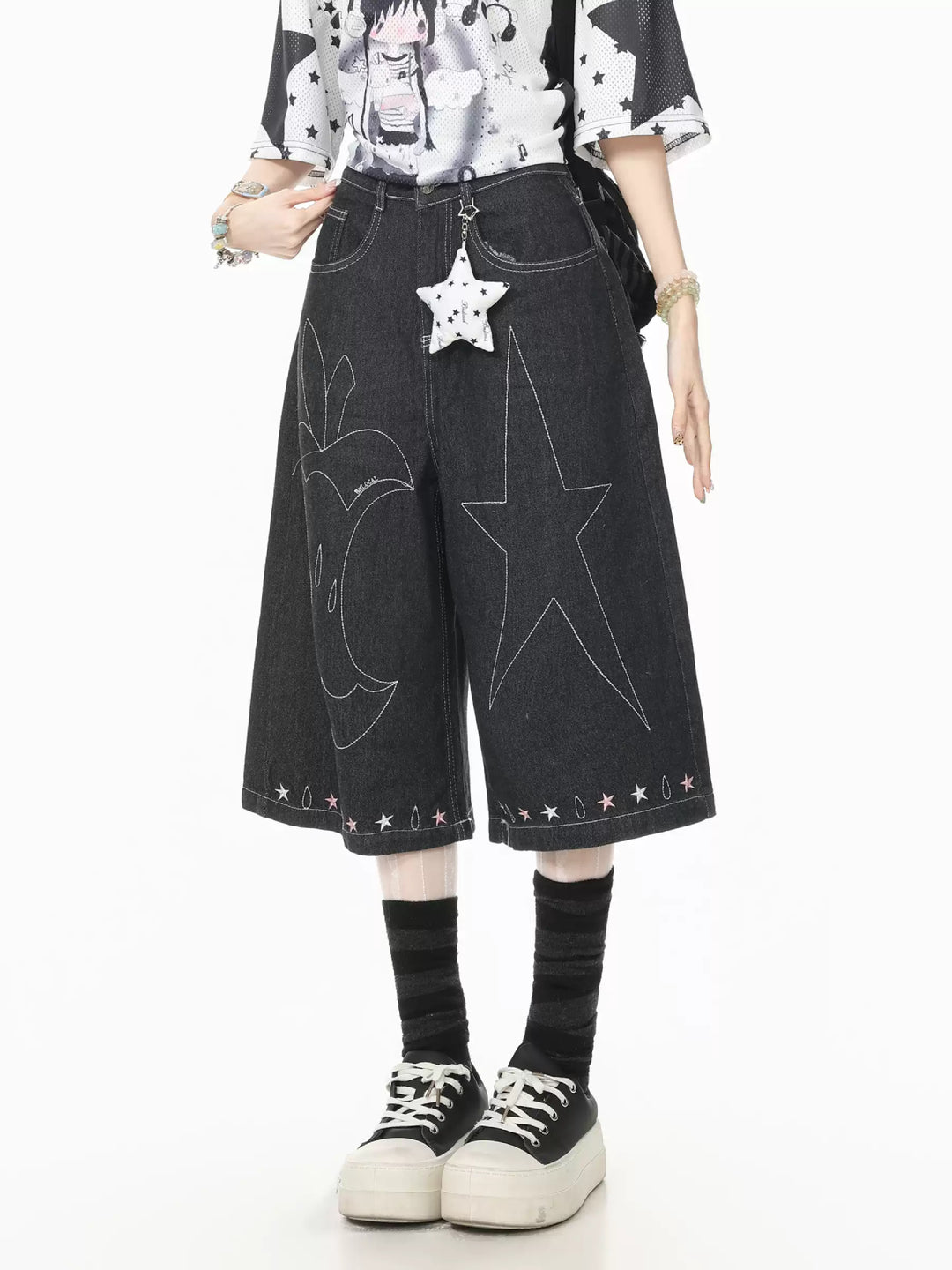 Rodeo Doodle Denim Capri Pants-Bottoms-ntbhshop