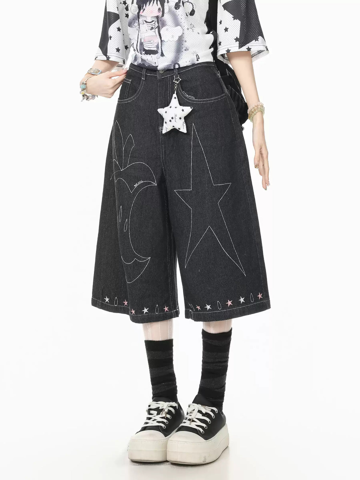 Rodeo Doodle Denim Capri Pants-Bottoms-ntbhshop