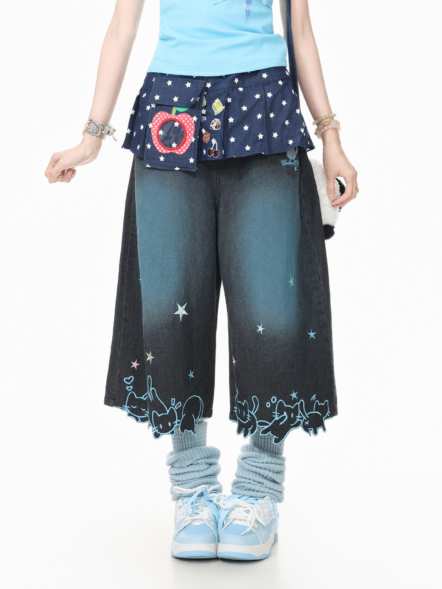 Starry Kitten Capri Jeans-Bottoms-ntbhshop