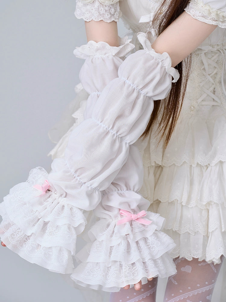 Lace Reverie Lolita Bow Arm Sleeves-ntbhshop