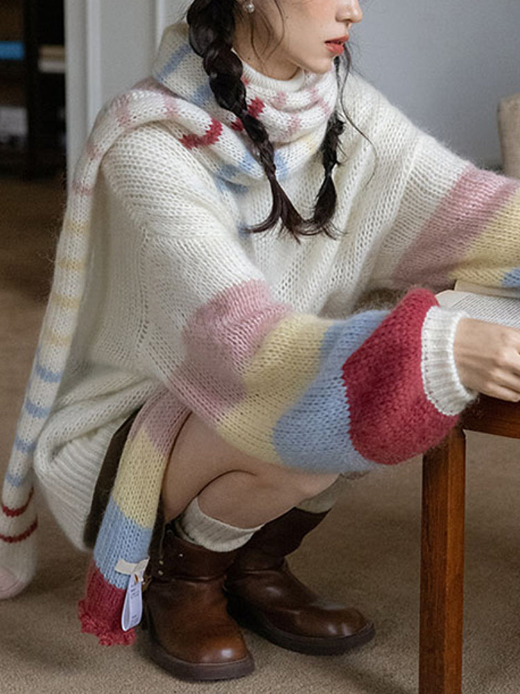 Sunday Sketchbook Colorblock Knit Sweater-ntbhshop