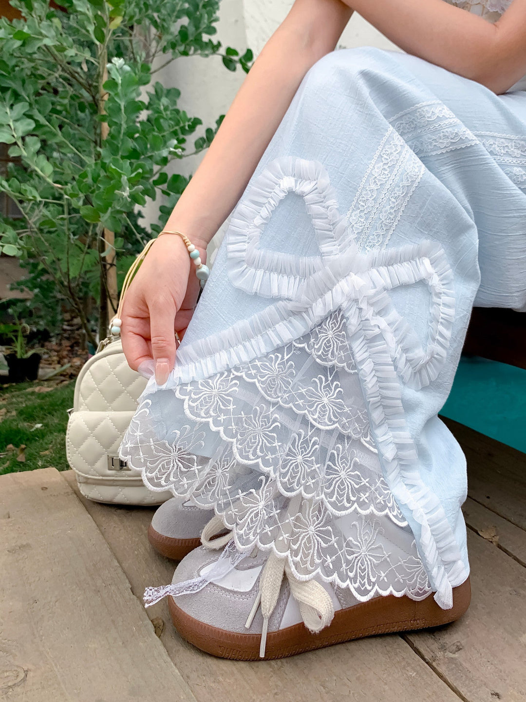 Cloud Ribbon Lace Pants-Bottoms-ntbhshop