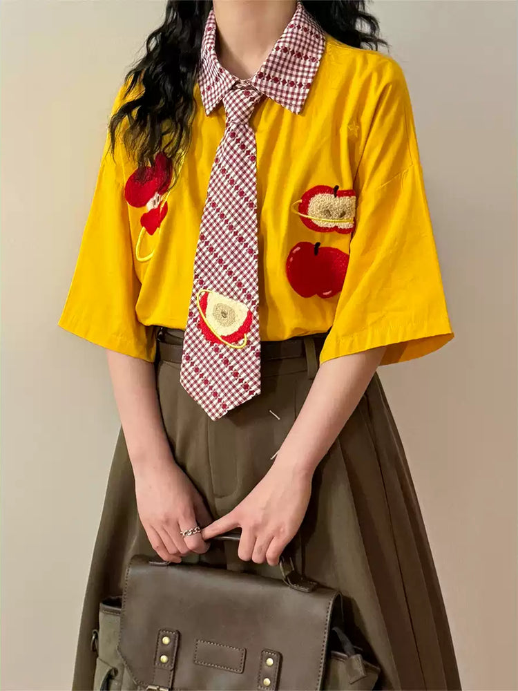 Star Apple Gingham Tie Shirts-Tops-ntbhshop