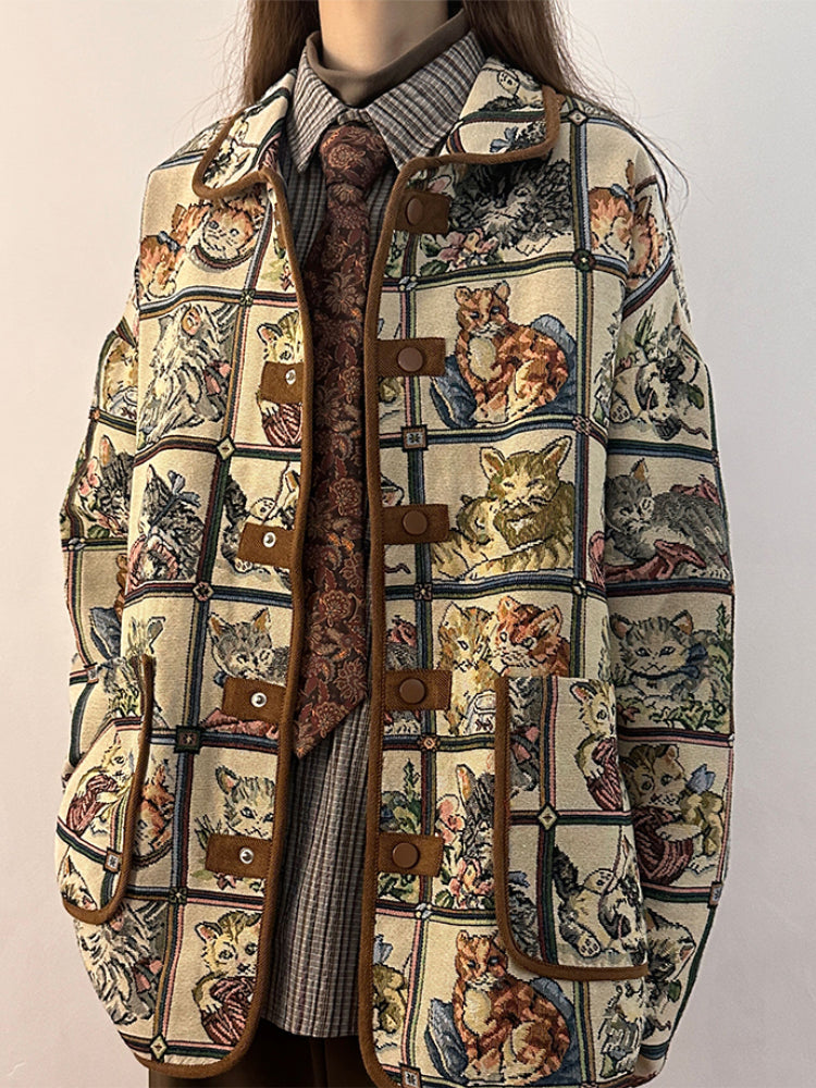 Cat Parade Retro Jacquard Jackets-ntbhshop