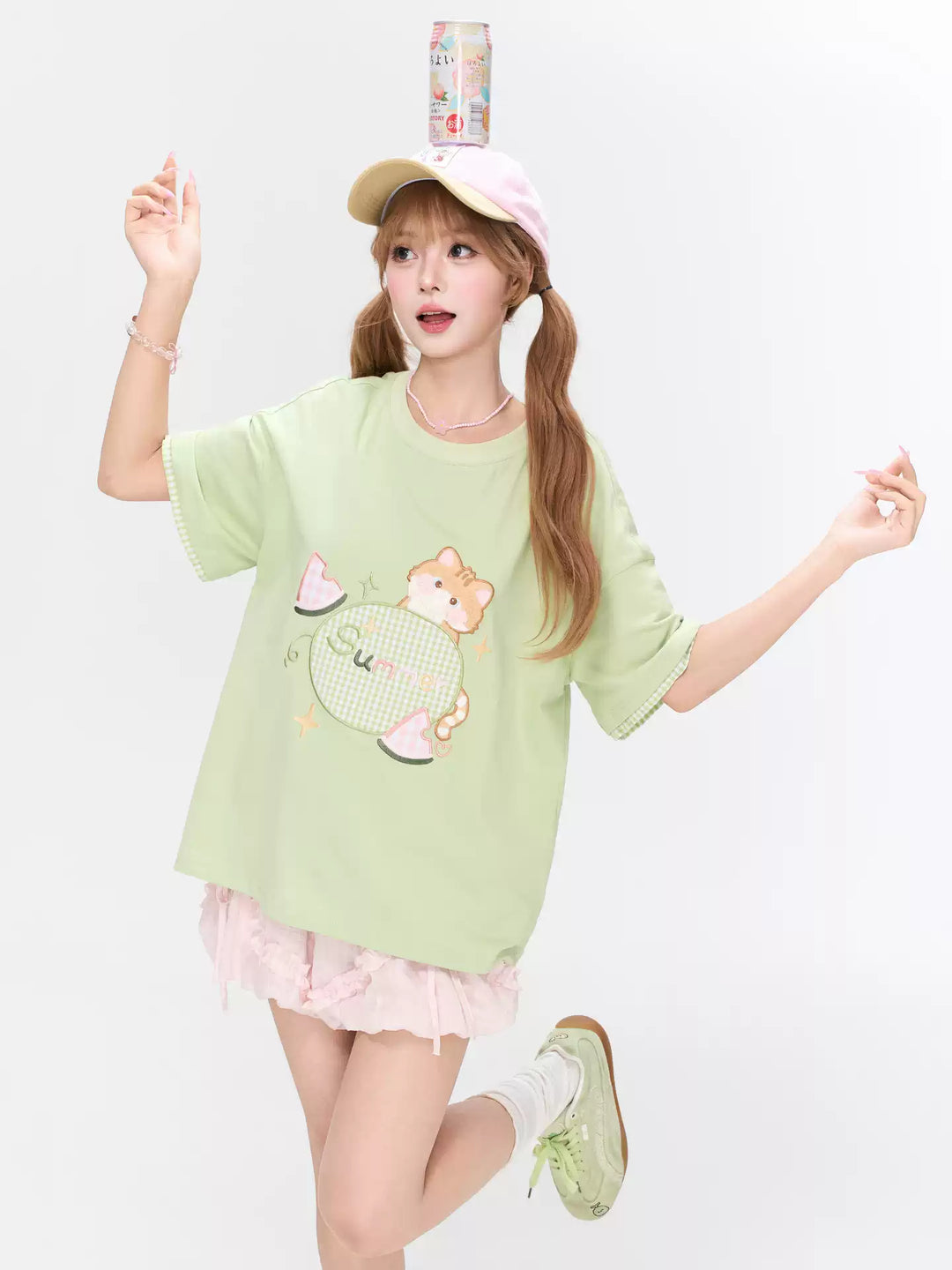 Summer Melon Kitten Tees-Tops-ntbhshop