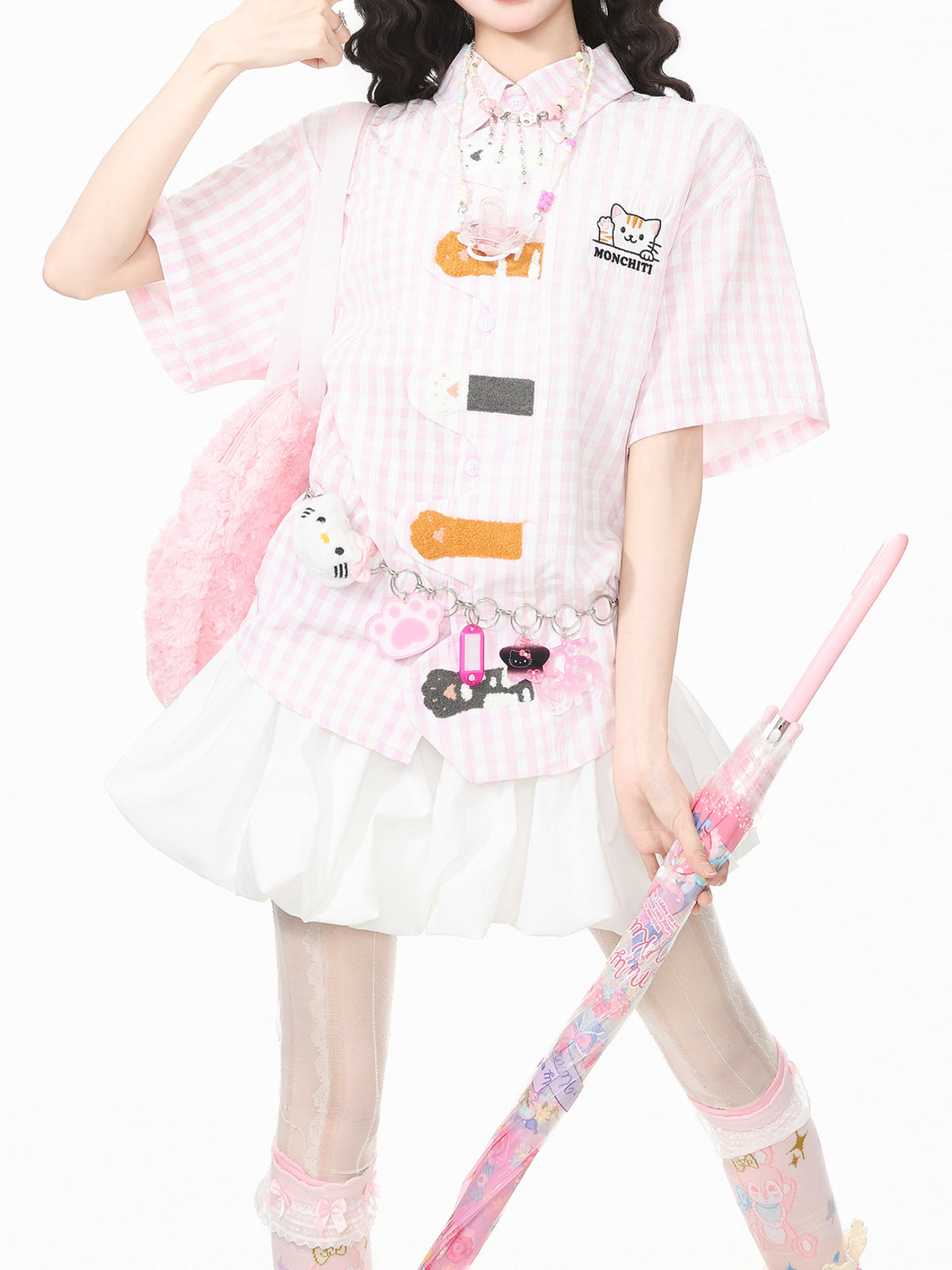 Kitty Pals Plaid Shirts-Tops-ntbhshop