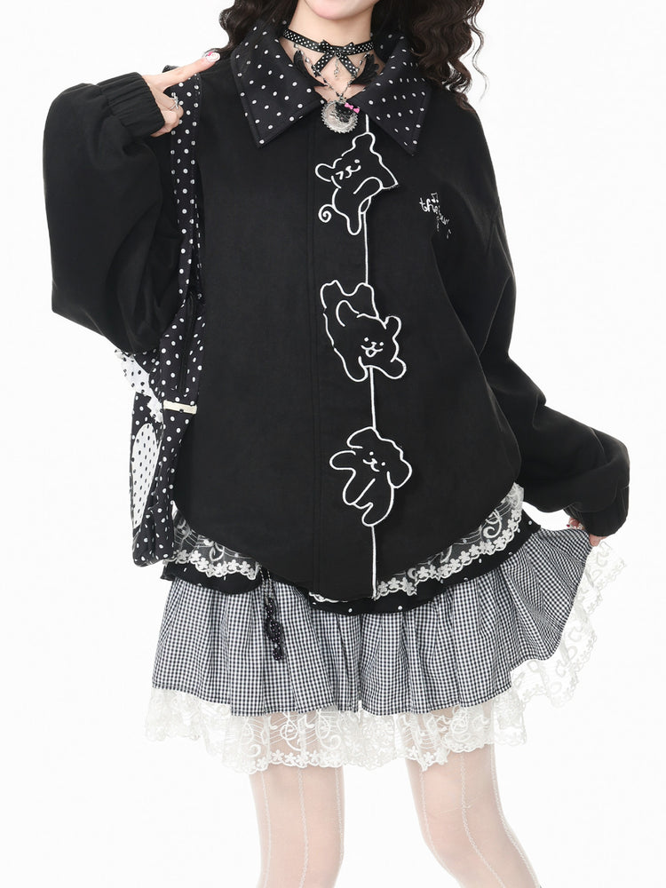 Goofy Pup Suede Jackets-Outerwear-ntbhshop
