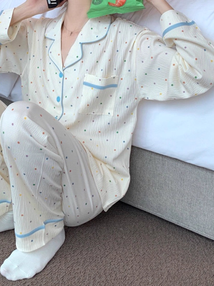 Color Pop Polka Pajama Sets-Sets-ntbhshop