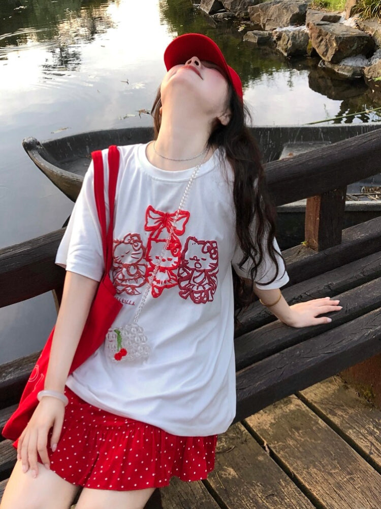 Cherry Dot Fluffy Cake Skirt-ntbhshop